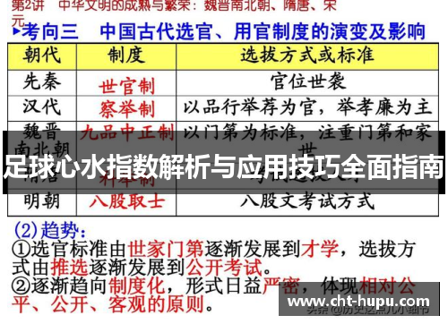 足球心水指数解析与应用技巧全面指南